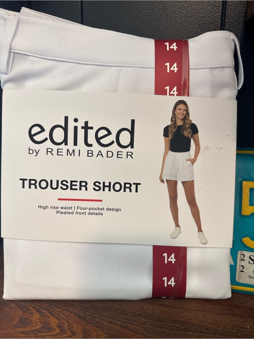 White Trouser Shorts - High Rise Remi Bader Stretch Classy